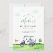 Golf Par-T-shirt Verjaardagsuitnodiging Kaart (Voorkant)