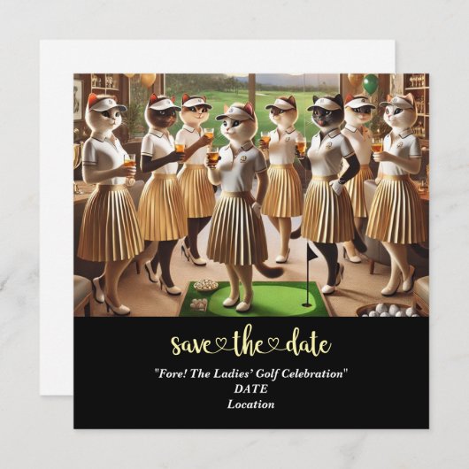 Golf Par t-shirt Vrouw golfer partij save the date (Voorkant / Achterkant)