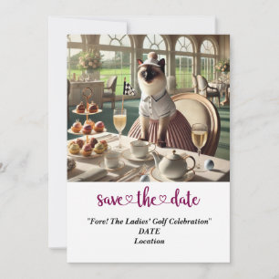 Golf Par t-shirt Vrouw golfer partij save the date Kaart