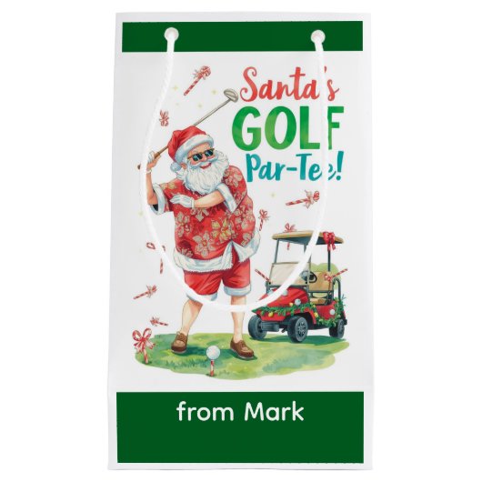 Golf Par-Tee Christmas Party with Santa Claus Klein Cadeauzakje (Voorkant)