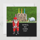 Golf Par tee feest Santa Claus Kerst Squad Save The Date (Voorkant)
