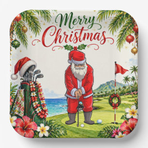 Golf Par tee feest Sinterklaas Kerstmis grappig Papieren Bordje