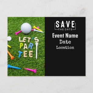 Golf Par tee feest uitnodiging met golfbal Briefkaart