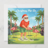 Golf Par tee-feestje Sinterklaas Kerst Flamingo Save The Date (Voorkant)