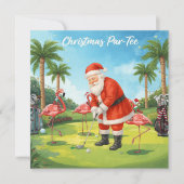 Golf Par tee-feestje Sinterklaas Kerstmis Flamingo Save The Date (Voorkant)