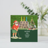 Golf Par tee-feestje Sinterklaas Kerstmis Par tee Save The Date (Staand voorkant)