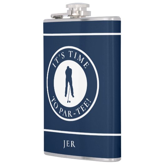 Golf Par-Tee Funny Golfer Monogram Black For Him Heupfles (Links)