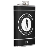 Golf Par-Tee Funny Golfer Monogram Black For Him Heupfles (Rechts)