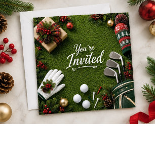 Golf Par tee Golfer Kerstfeest Kaart
