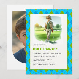 Golf Par-Tee Kids Golf Thema Verjaardagsfeestje Kaart