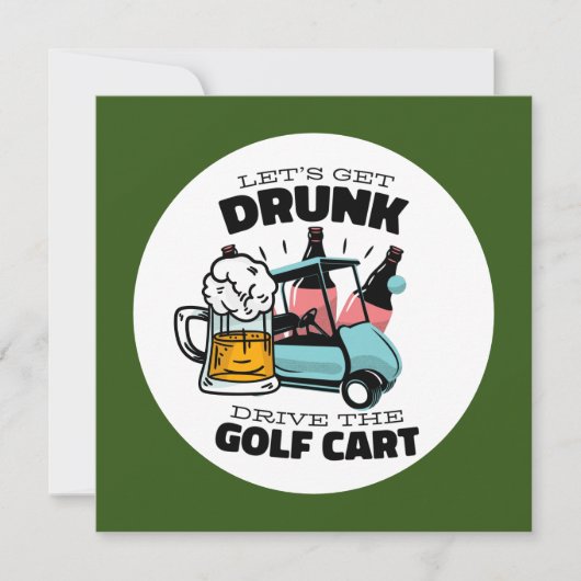 Golf Par tee met golfkarretje Kaart (Voorkant)