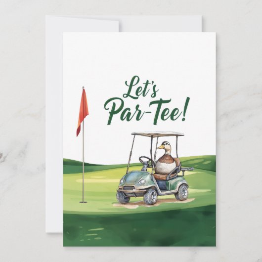 Golf Par tee met golfvlag op green Kaart (Voorkant)