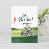 Golf Par tee met golfvlag op green Kaart (Staand voorkant)