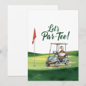 Golf Par tee met golfvlag op green Kaart (Voorkant / Achterkant)