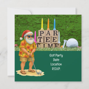 Golf Par tee party Kerstman Kerstploeg Save The Date