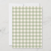 Golf Par-Tee Salie Groen Gingham 1e Verjaardag Kaart (Achterkant)