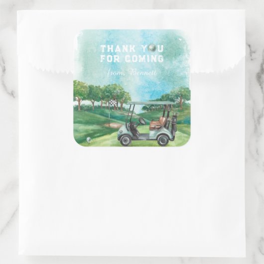 Golf Par-Tee | Verjaardag Bedankt Vierkante Sticker (Tas)