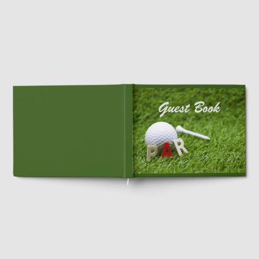 Golf Par to Pair met golfbal en t-shirt op groen Gastenboek (Volledig)