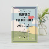Golf Partee Birthday Party Kaart (Staand voorkant)