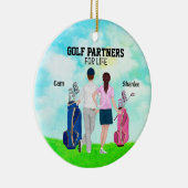 Golf Partners voor het leven aangepaste naam Keramisch Ornament (Rechts)