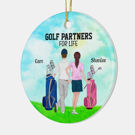 Golf Partners voor het leven aangepaste naam Keramisch Ornament (Links)