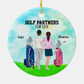 Golf Partners voor het leven aangepaste naam Keramisch Ornament (Achterkant)