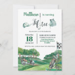 Golf Party 50th Fiftee Birthday Green Golf Course Kaart<br><div class="desc">Pas deze elegante golfpartijuitnodiging met uw eigen redactie en partijdetails gemakkelijk en snel aan, druk eenvoudig de pas het knoop aan om de stijl en de plaatsing van de tekst verder te herschikken en te formatteren. Alle tekst kan worden bewerkt. Geweldig voor elke leeftijd! Overeenkomende objecten in de winkel! c)...</div>