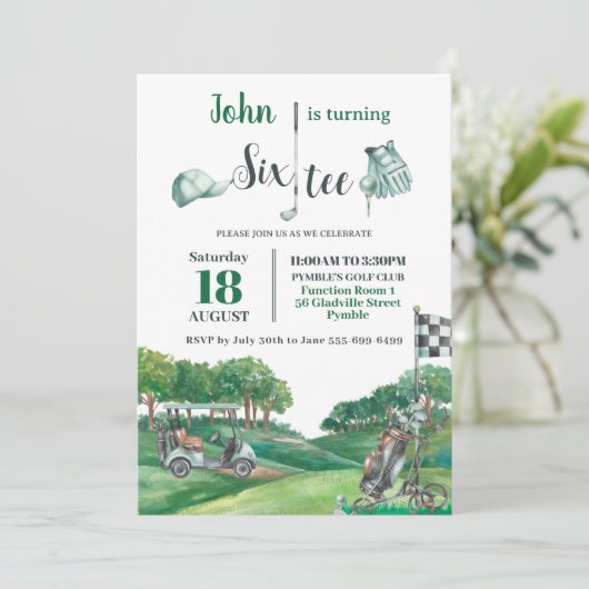 Golf Party 60th Birthday, 60 Kaart (Staand voorkant)