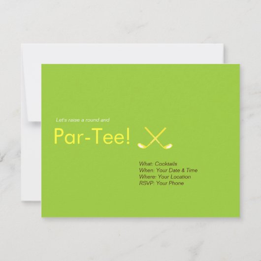 Golf Party Argyle Preppy Kaart (Achterkant)