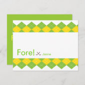 Golf Party Argyle Preppy Kaart (Voorkant / Achterkant)