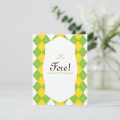 Golf Party Argyle Preppy Kaart (Staand voorkant)