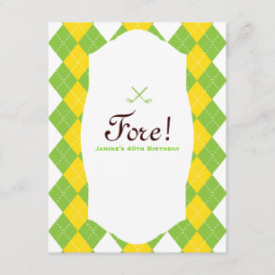 Golf Party Argyle Preppy Kaart