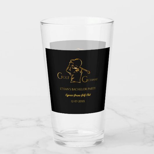 Golf Party - Bachelor Party Golfers Luxe Goud Glas (Achterkant)