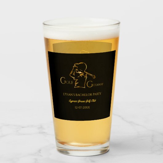 Golf Party - Bachelor Party Golfers Luxe Goud Glas (Voorkant gevuld)