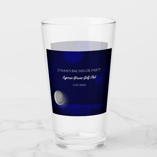 Golf Party Bachelor Party Golfers Navy Blue baan Glas (Voorkant)