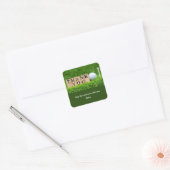 Golf party bedankt vierkante sticker (Envelop)
