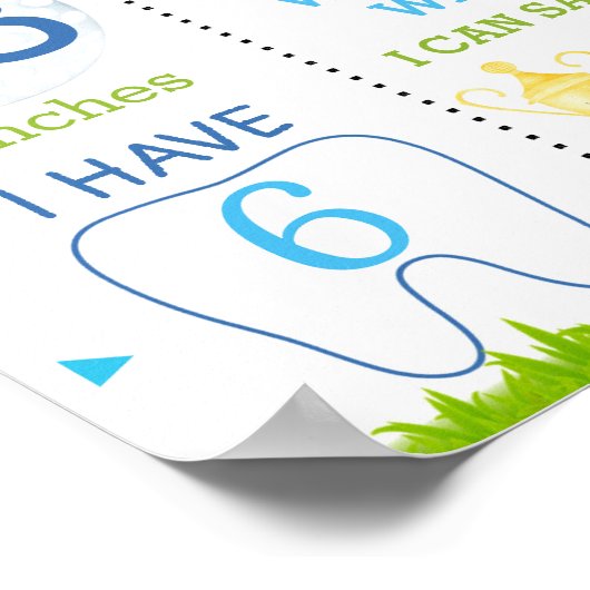 Golf Party Birthday Milestone-teken Poster (Hoek)