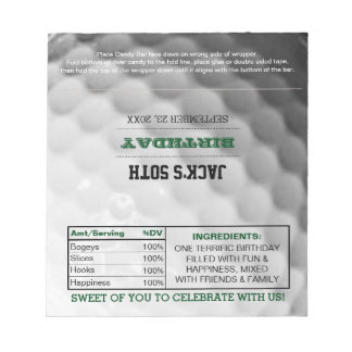 Golf Party Favor Chocolate Snoep Wrappers Notitieblok