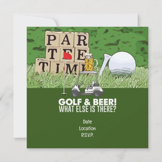 Golf Party Golf en Beer Funny Gezegde voor golfer Kaart (Voorkant)