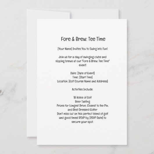 Golf Party Golf en Beer Funny Gezegde voor golfer Kaart (Achterkant)