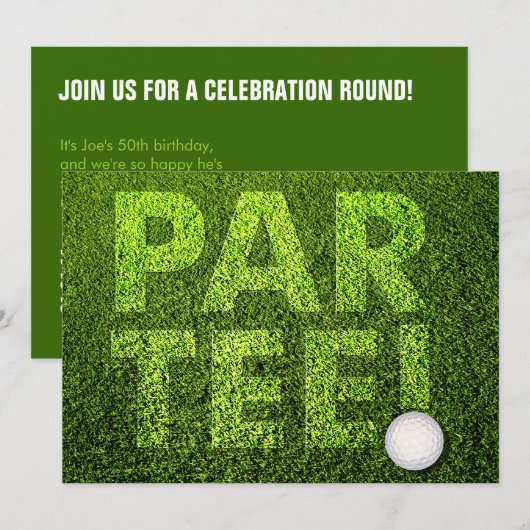 Golf Party Kaart (Voorkant / Achterkant)