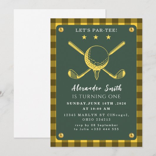Golf Party Kaart (Voorkant / Achterkant)
