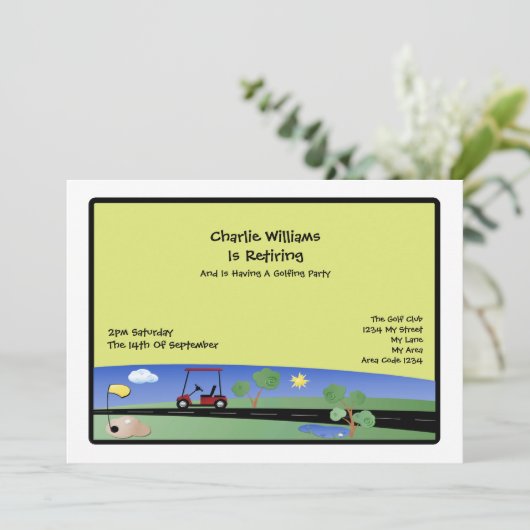 Golf Party Kaart (Staand voorkant)