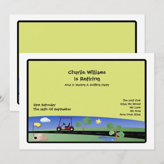 Golf Party Kaart (Voorkant / Achterkant)