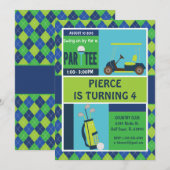 Golf Party Uitnodiging - Golf Verjaardag Gepersona (Voorkant / Achterkant)