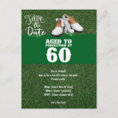 Golf Party-uitnodiging Save the Date 60th Birthday Uitnodiging Briefkaart (Voorkant)