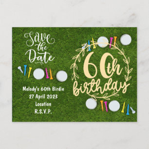 Golf Party-uitnodiging Save the Date 60th Birthday Uitnodiging Briefkaart