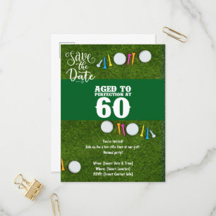 Golf Party-uitnodiging Save the Date 60th Birthday Uitnodiging Briefkaart