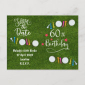 Golf Party-uitnodiging Save the Date 60th Birthday Uitnodiging Briefkaart (Voorkant)