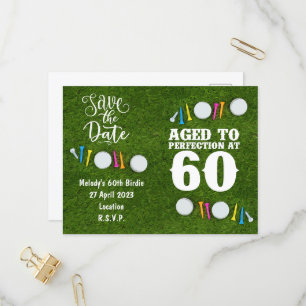 Golf Party-uitnodiging Save the Date 60th Birthday Uitnodiging Briefkaart